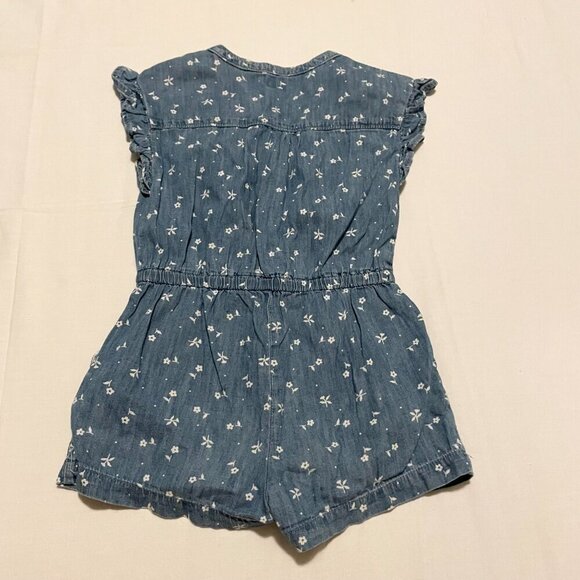 Gap Denim Toddler Floral Romper Girls Size 5 Years - Picture 9 of 16